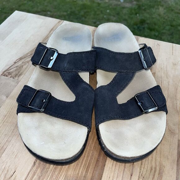 Dansko Womens DAYNA Black Suede Slide Sandals Sz US 10 / EU 41 main image 0